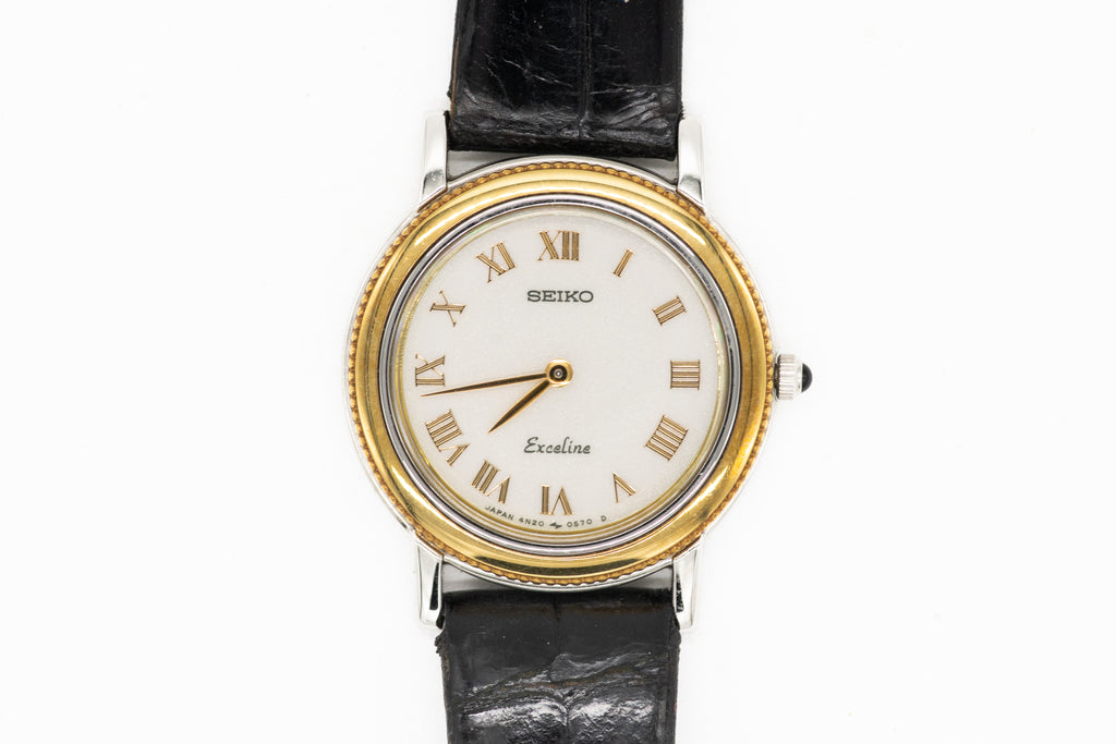 vintage SEIKO EXCELINE 4Pダイヤ GOLD 4N20 SEIKO 4N20-0270 DOLCE EXCELINE 1990s – FILMCAMERA TOKYO